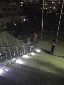 夜間防災訓練　LEDランタン